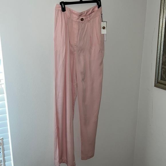 1 State High waisted pants‎ Bon Voyage color: peach skin Sz 6 wide legs new - Picture 4 of 11